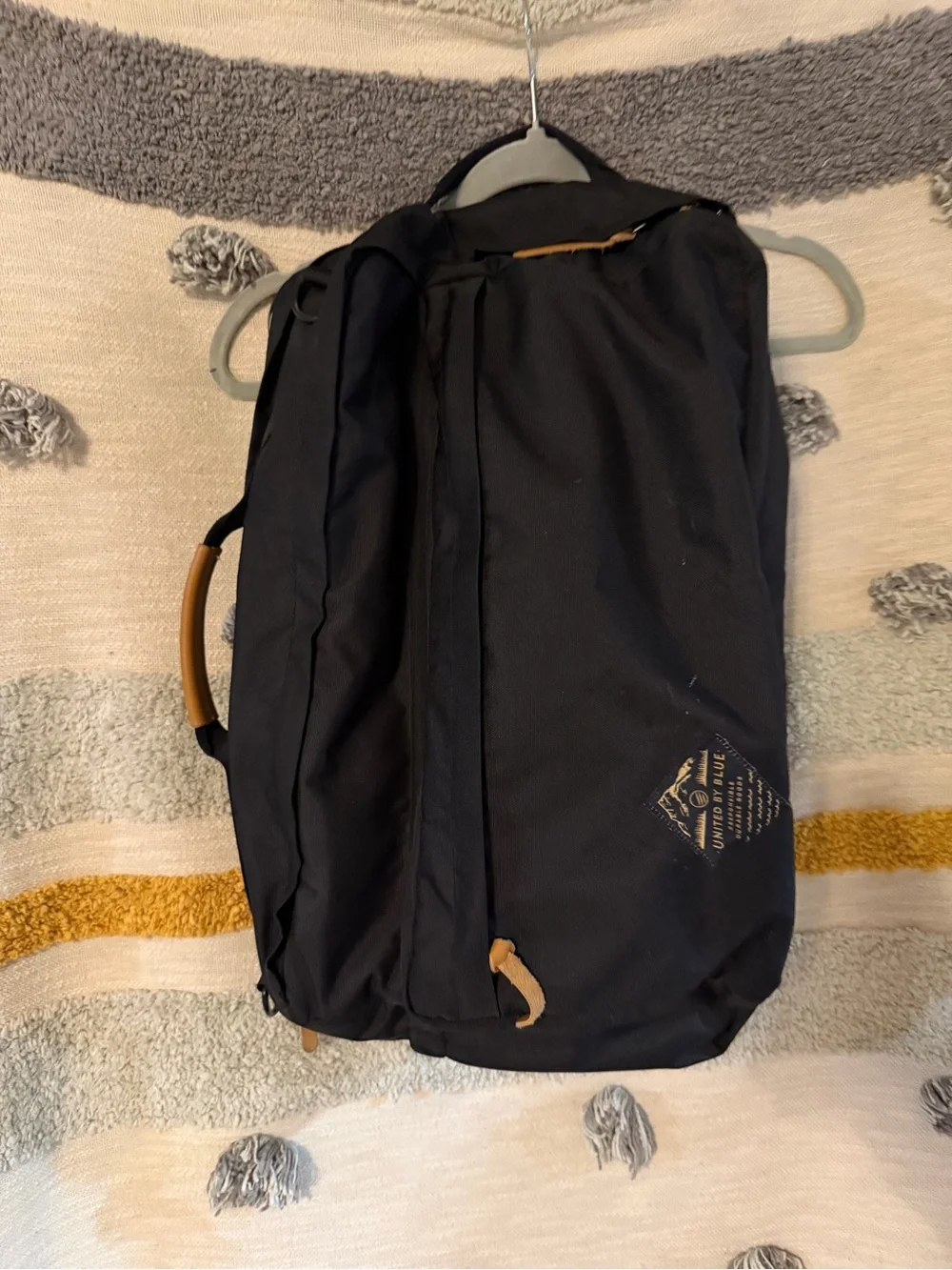 United by Blue - Black Travel Duffel Backpack with Tan Accents